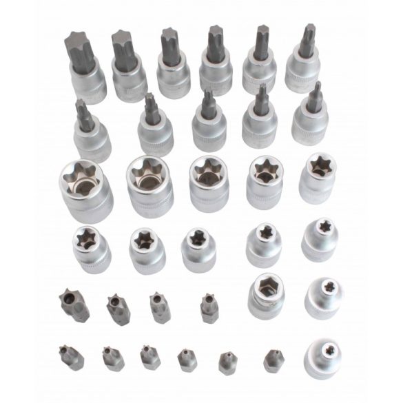 E-torx dugókulcs és torx bit dugókulcs készlet 34 részes (A-TXSET34)