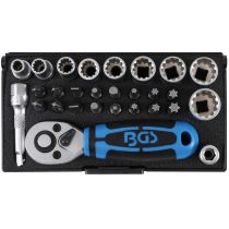   BGS technic 28 részes "Gear Lock" dugókulcs készlet 1/4" (BGS 2143)
