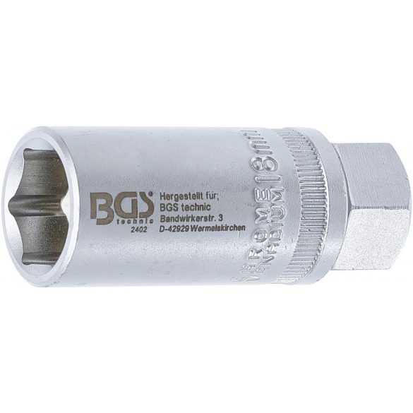 BGS technic Gyújtógyertya kulcs biztosító rugóval, 6 pontos, 18mm (BGS 2402)