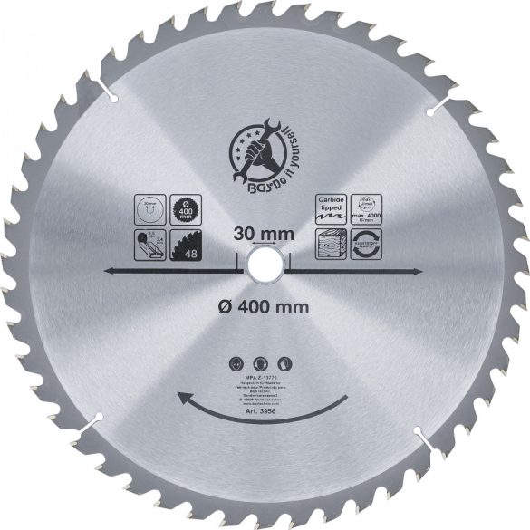 BGS Technic Keményfém körfűrészlap Ø 400 x 30 x 3,4 mm 48 fogú (BGS-3956)