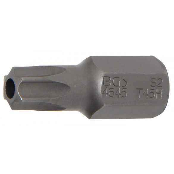 BGS Technic Behajtófej Hossz 30 mm Külső hatszögletű 10 mm (3/8") T-profil (Torx) T45 furattal (BGS-4645)