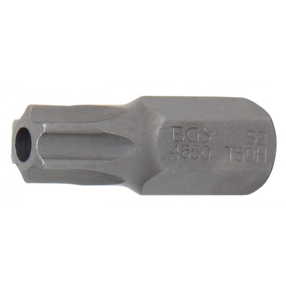 BGS Technic Behajtófej Hossz 30 mm Külső hatszögletű 10 mm (3/8") T-profil (Torx) T50 furattal (BGS-4650)