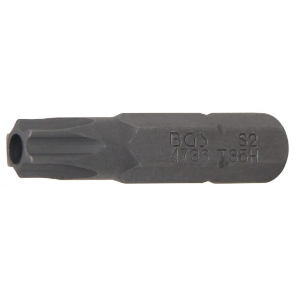 BGS Technic Behajtófej Hossz 30 mm Külső hatszögletű 6,3 mm (1/4") T-profil (Torx) T35 furattal (BGS-4736)