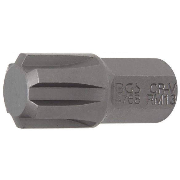 BGS Technic Behajtófej Hossz 30 mm Külső hatszögletű 10 mm (3/8") Ékprofil (RIBE) M13 (BGS-4768)