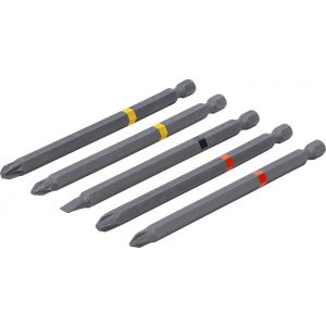 BGS Technic Behajtófej készlet Külső hatszögletű behajtófej 6,3 mm (1/4") Csillag PH, csillag PZ, lapos 110 mm hosszú 5 darabos (BGS-4832)