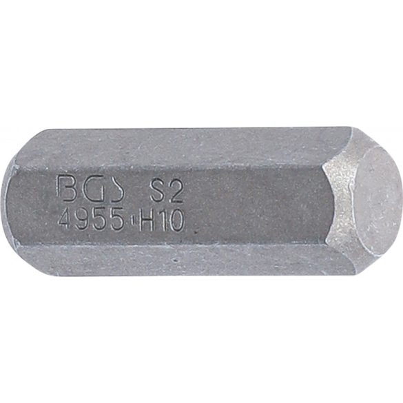 BGS Technic Behajtófej Hossz 30 mm Külső hatszögletű 10 mm (3/8") Belső hatszögletű 10 mm (BGS-4955)