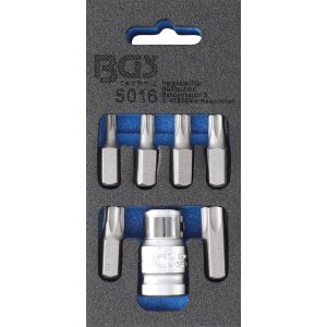 BGS Technic Csavarhúzó-behajtófej készlet Külső hatszögletű 10 mm (3/8") T-profil (Torx) 7 darabos (BGS-5016)