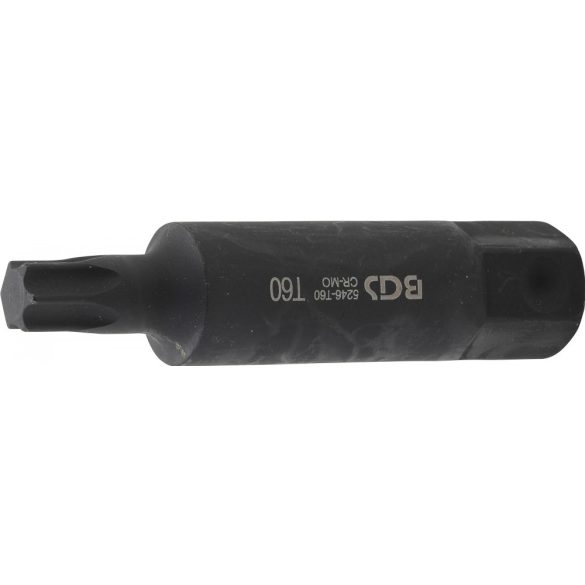 BGS technic Torx bit (nem fúrt), T60, 100mm hosszú, 22mm-es hatszög befogás (BGS 5246-T60)