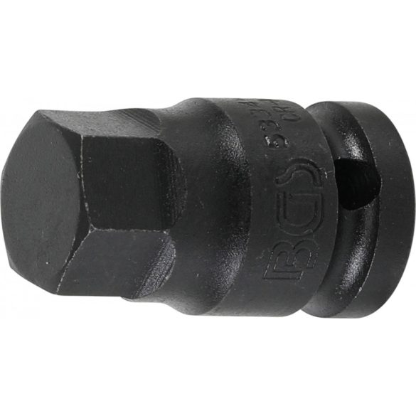 BGS Technic Levegős dugókulcs Hossz 42 mm 12,5 mm (1/2") Belső hatszögletű 19 mm (BGS-5334-H19)