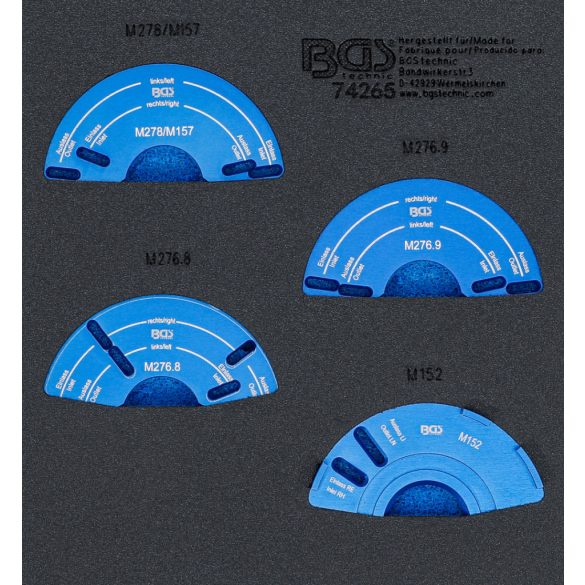 BGS Technic Werkstattwageneinlage 1/6: Vezérműtengely beállító szerszámkészlet Mercedes-Benz M152, M157, M276, M278 (BGS-74265)