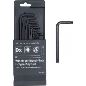 Kraftmann 9 részes Torx kulcs készlet, T10-T50 (BGS 7959)