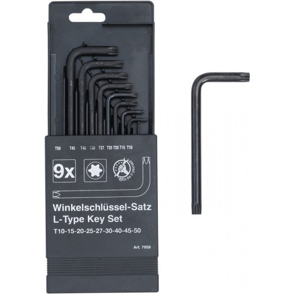 Kraftmann 9 részes Torx kulcs készlet, T10-T50 (BGS 7959)
