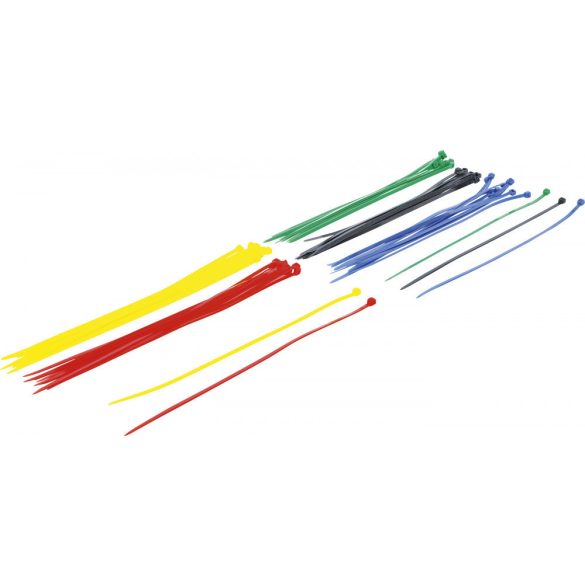 Kábelkötegelő-készlet | színes | 4,8 x 300 mm | 50 darabos  (BGS 80771)