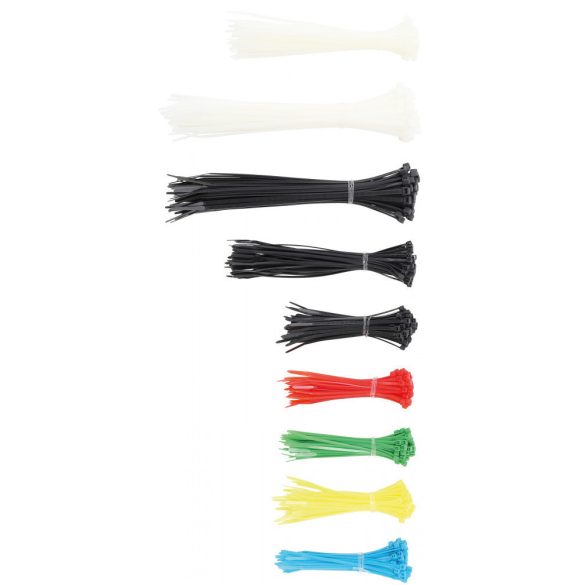 Kraftmann 450 darabos színes kábelkötegelő készlet, különböző méretekben (BGS 80873)