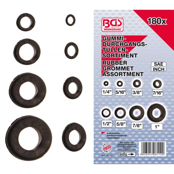 BGS technic SAE gumi tömítőgyűrű készlet 180 részes (BGS 8112)