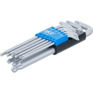 BGS Technic Derékszögű kulcs készlet T-profil (Torx) gömbfejes T10 - T50 9 darabos (BGS-818)