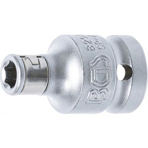 BGS Technic Golyós behajtófej-adapter Belső négyszögletű kulcsnyílású elem 12,5 mm (1/2") Belső hatszögletű 6,3 mm (1/4") (BGS-8201)