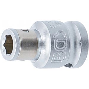 BGS Technic Golyós behajtófej-adapter Belső négyszögletű kulcsnyílású elem 10 mm (3/8") Belső hatszögletű 6,3 mm (1/4") (BGS-8225)