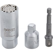   BGS Technic Multi dugókulcs adapterkészlettel | 10 mm (3/8") | 9 - 21 mm | 3 darabos (BGS 92533)