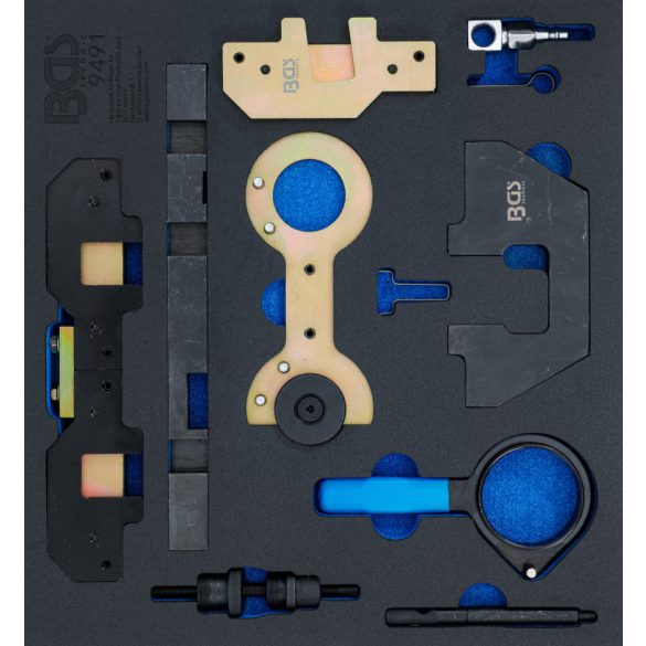 BGS Technic Műhelykocsi-betét 2/3: Motorvezérlés-beállító szerszámkészlet BMW M40, M44, M50, M52, M54, M56 típusokhoz (BGS-9491)