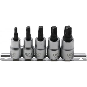 BGS Technic Behajtófej-készlet 10 mm (3/8") 4 élű profil (MTS-Mortorq) MTS0 - MTS04 5 darabos (BGS-9756)