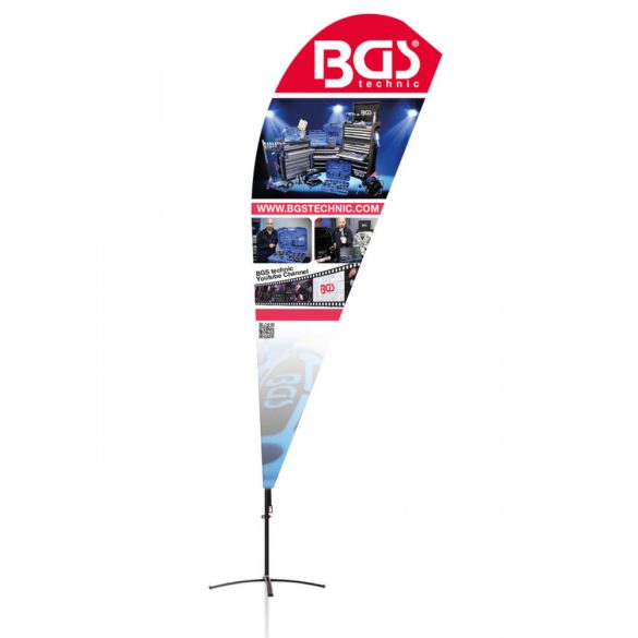 BGS technic Strandzászló | 3-es dizájn | 272 x 90 cm (BGS FLAG3)