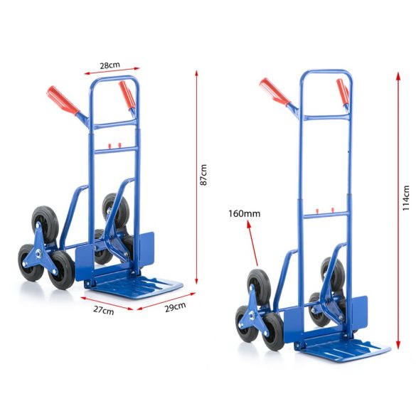 Molnárkocsi lépcsőnjáró, összecsukható 200kg teherbírással