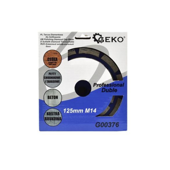 Duplasoros gyémánt betoncsiszoló 125mm/ M14