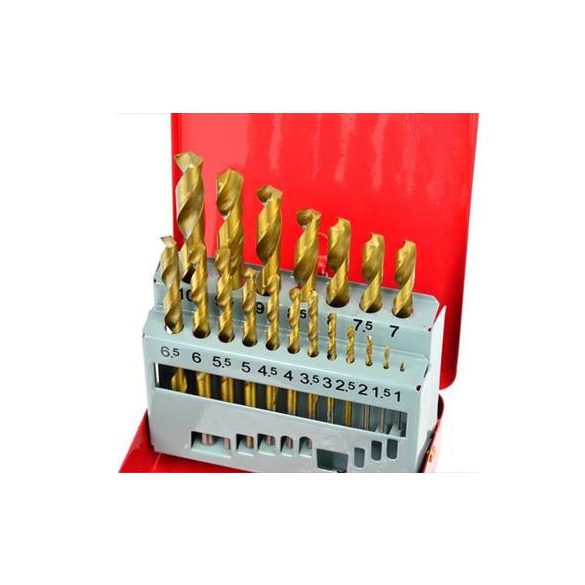 Fémfúró készlet TIN bevonatos 1-10mm/ 19r.