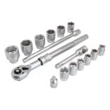 Dugókulcs készlet teleszkópos hajtókarral 19-50mm 3/4″ 16 részes