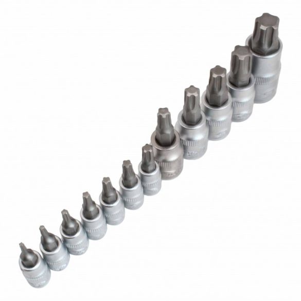 Torx plus bit dugókulcs készlet 1/4″, 3/8″, 1/2″ 12 részes