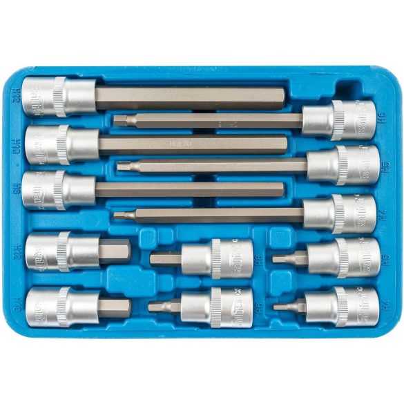Imbusz bit dugókulcs készlet 1/2″ 4-12mm 12 részes (S-SH1212L)