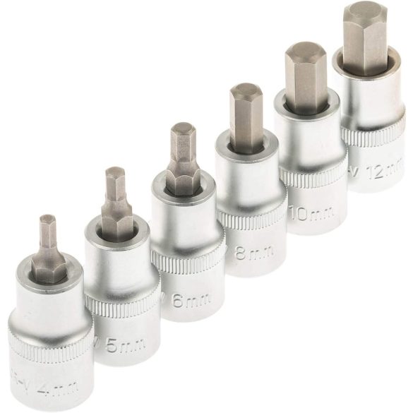 Imbusz bit dugókulcs készlet 1/2″ 4-12mm 12 részes (S-SH1212L)